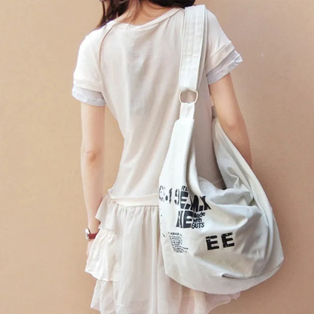 Big Canvas Crossbody Hobos Style  Bag
