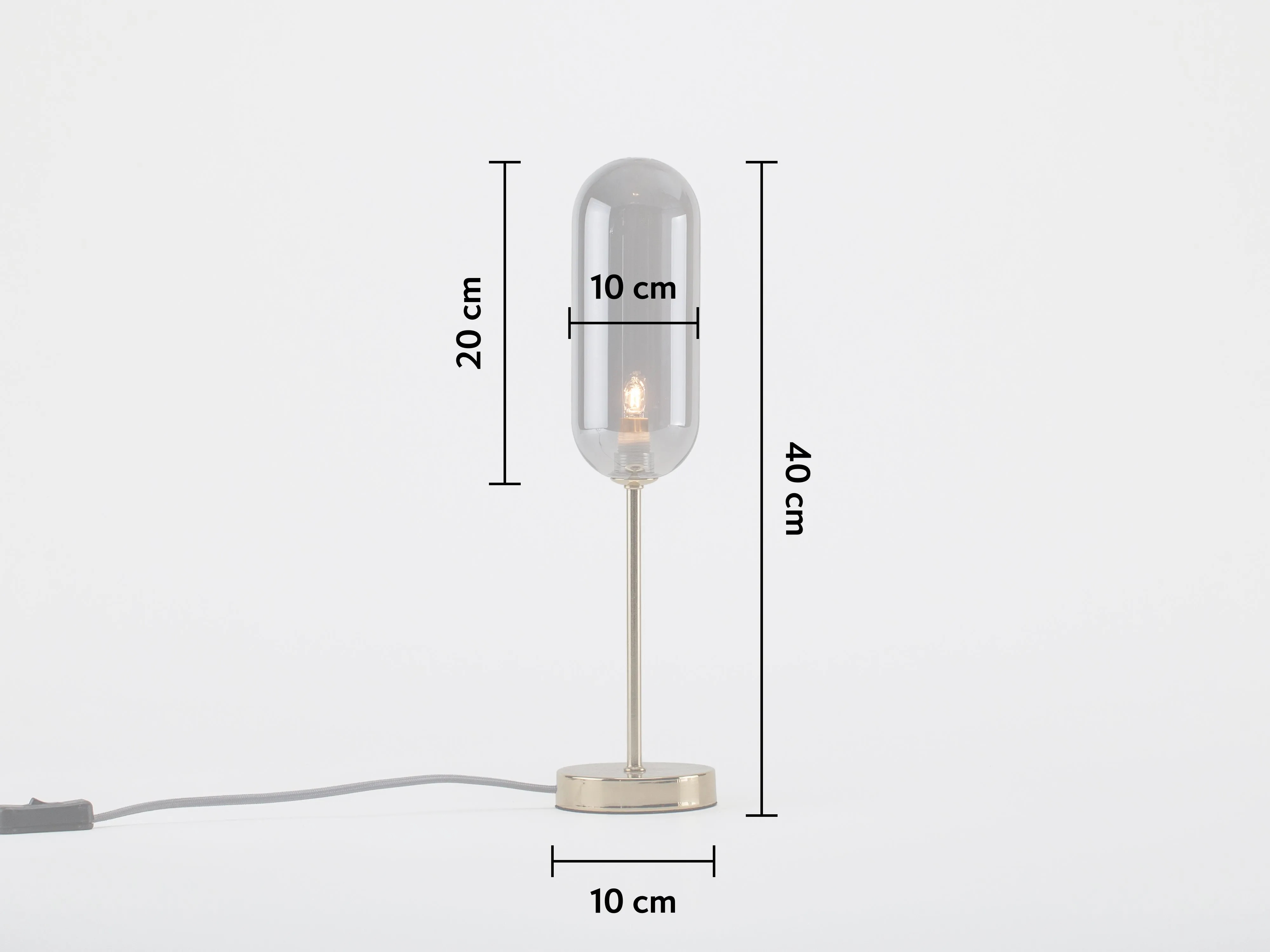 Brass pill table lamp