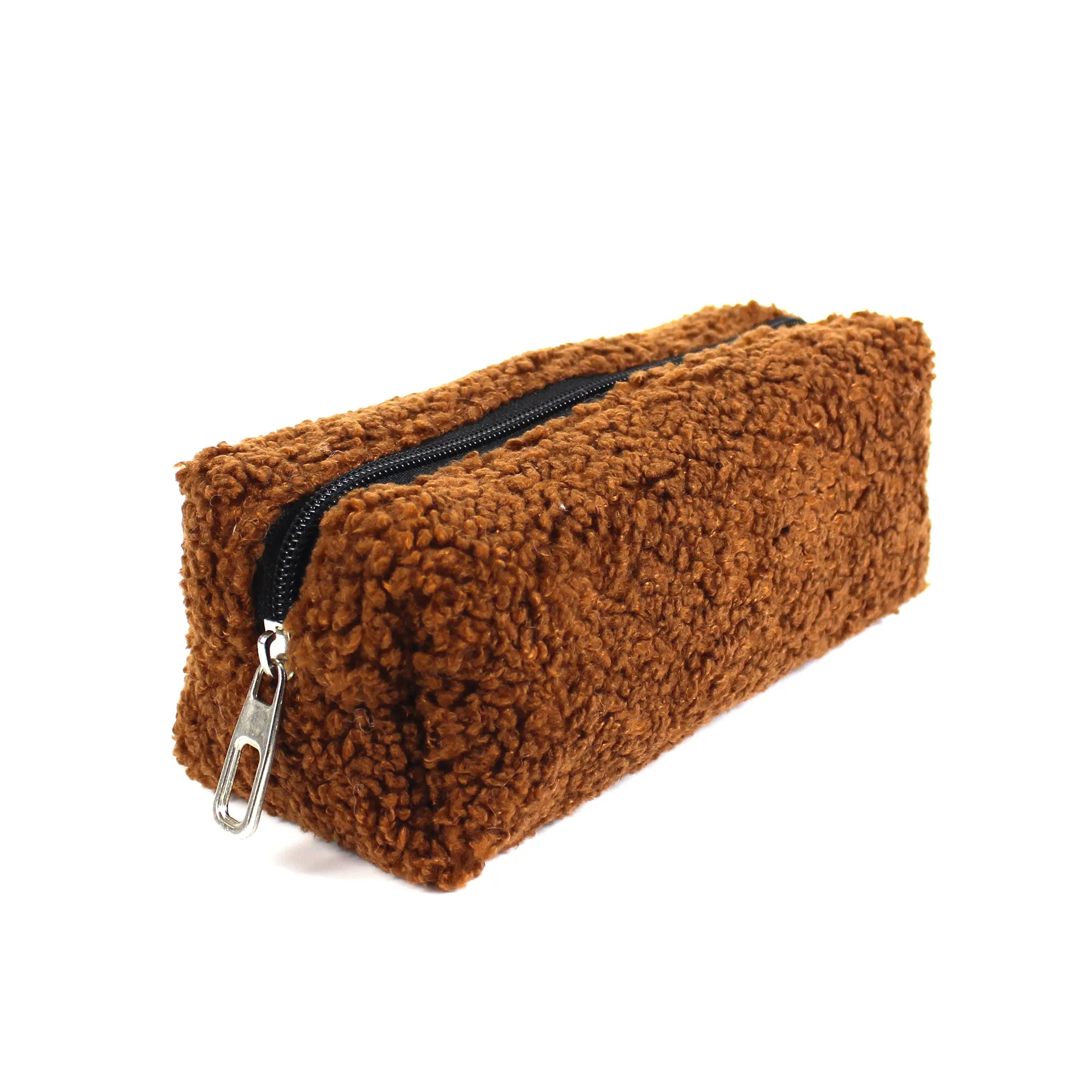 Brown Plush School Pencil Case Personalization