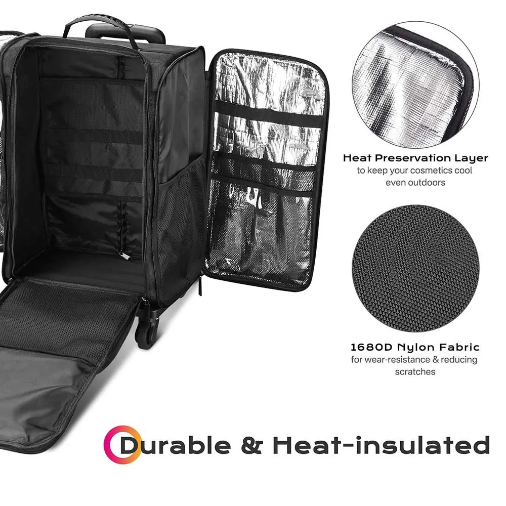 Byootique Fuhold Rolling Cosmetic Travel Case & Hairdressers Tool Bag