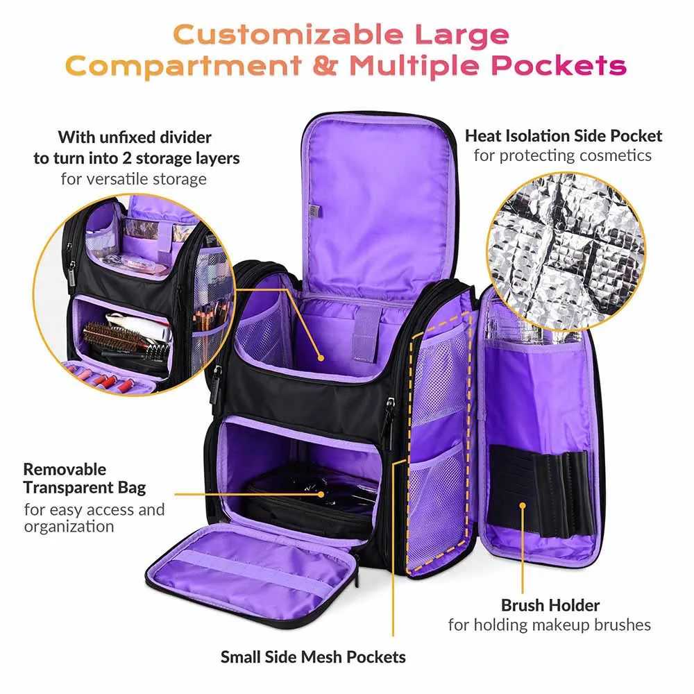 Byootique Fuhold Rolling Cosmetic Travel Case & Hairdressers Tool Bag