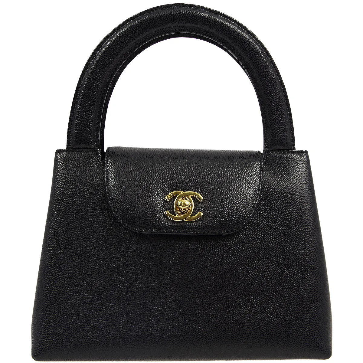 Chanel * 1997-1999 Black Caviar Small Shopping Handbag