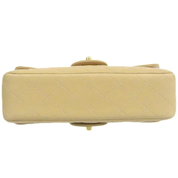 CHANEL Around 1997 Made Double Face Classic Flap Chain Bag Beige