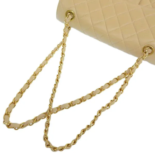 CHANEL Around 1997 Made Double Face Classic Flap Chain Bag Beige