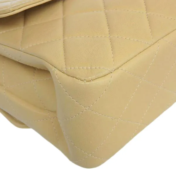 CHANEL Around 1997 Made Double Face Classic Flap Chain Bag Beige