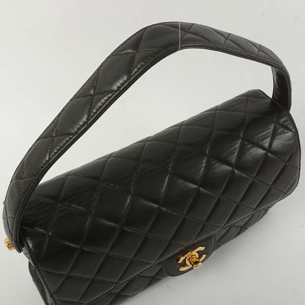 Chanel Around 1997 Made Double Face Classic Flap Handbag Black