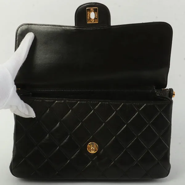 Chanel Around 1997 Made Double Face Classic Flap Handbag Black