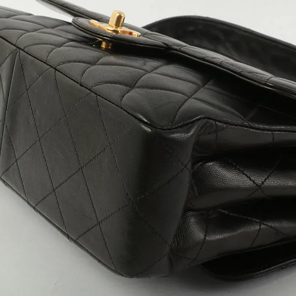Chanel Around 1997 Made Double Face Classic Flap Handbag Black