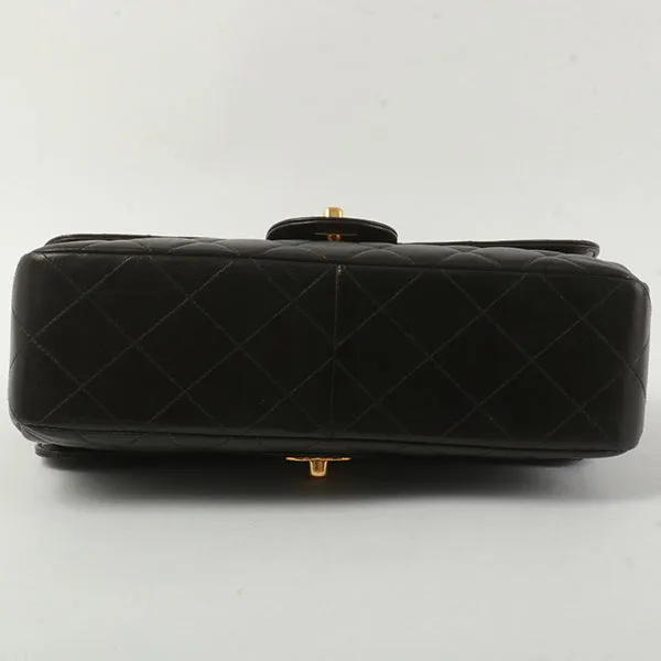 Chanel Around 1997 Made Double Face Classic Flap Handbag Black