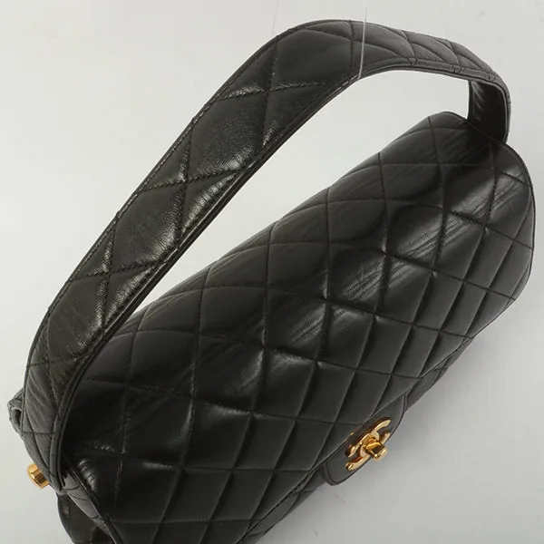 Chanel Around 1997 Made Double Face Classic Flap Handbag Black