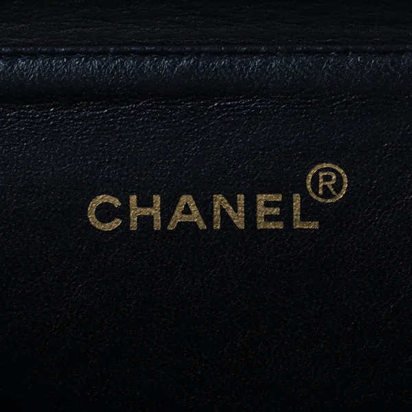Chanel Around 1997 Made Double Face Classic Flap Handbag Black