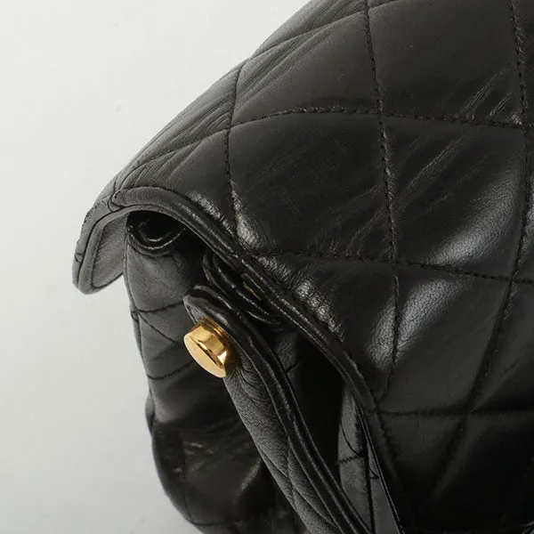 Chanel Around 1997 Made Double Face Classic Flap Handbag Black