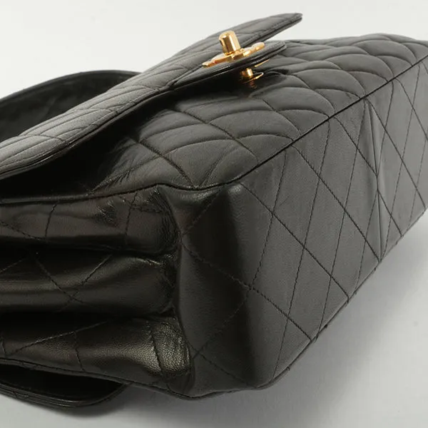 Chanel Around 1997 Made Double Face Classic Flap Handbag Black