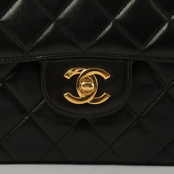 Chanel Around 1997 Made Double Face Classic Flap Handbag Black