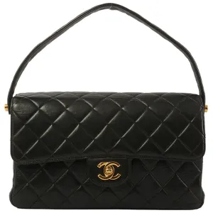 Chanel Around 1997 Made Double Face Classic Flap Handbag Black