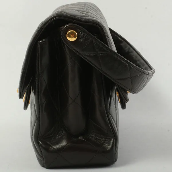 Chanel Around 1997 Made Double Face Classic Flap Handbag Black