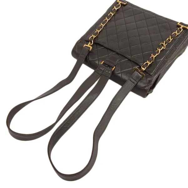 CHANEL Around 1997 Made Square Classic Flap Backpack Black