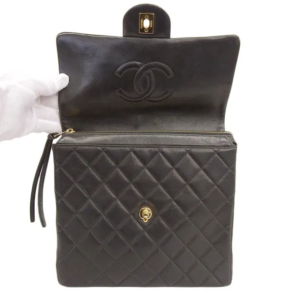 CHANEL Around 1997 Made Square Classic Flap Backpack Black