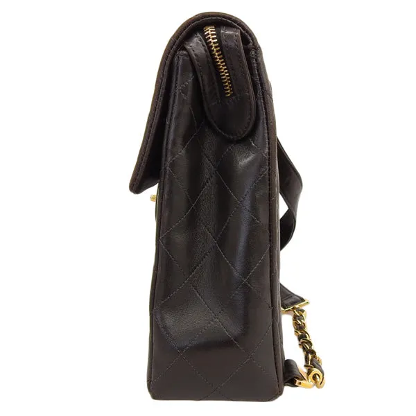 CHANEL Around 1997 Made Square Classic Flap Backpack Black