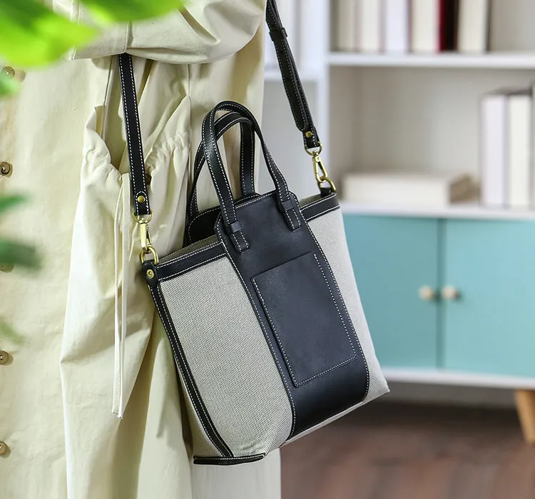 Chic Womens Small Canvas Tote Canvas Shoulder Handbags