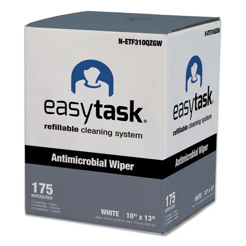 Easy Task F310 Wiper, Quarterfold, 1-ply, 10 X 13, White, Zipper Bag, 175/bag