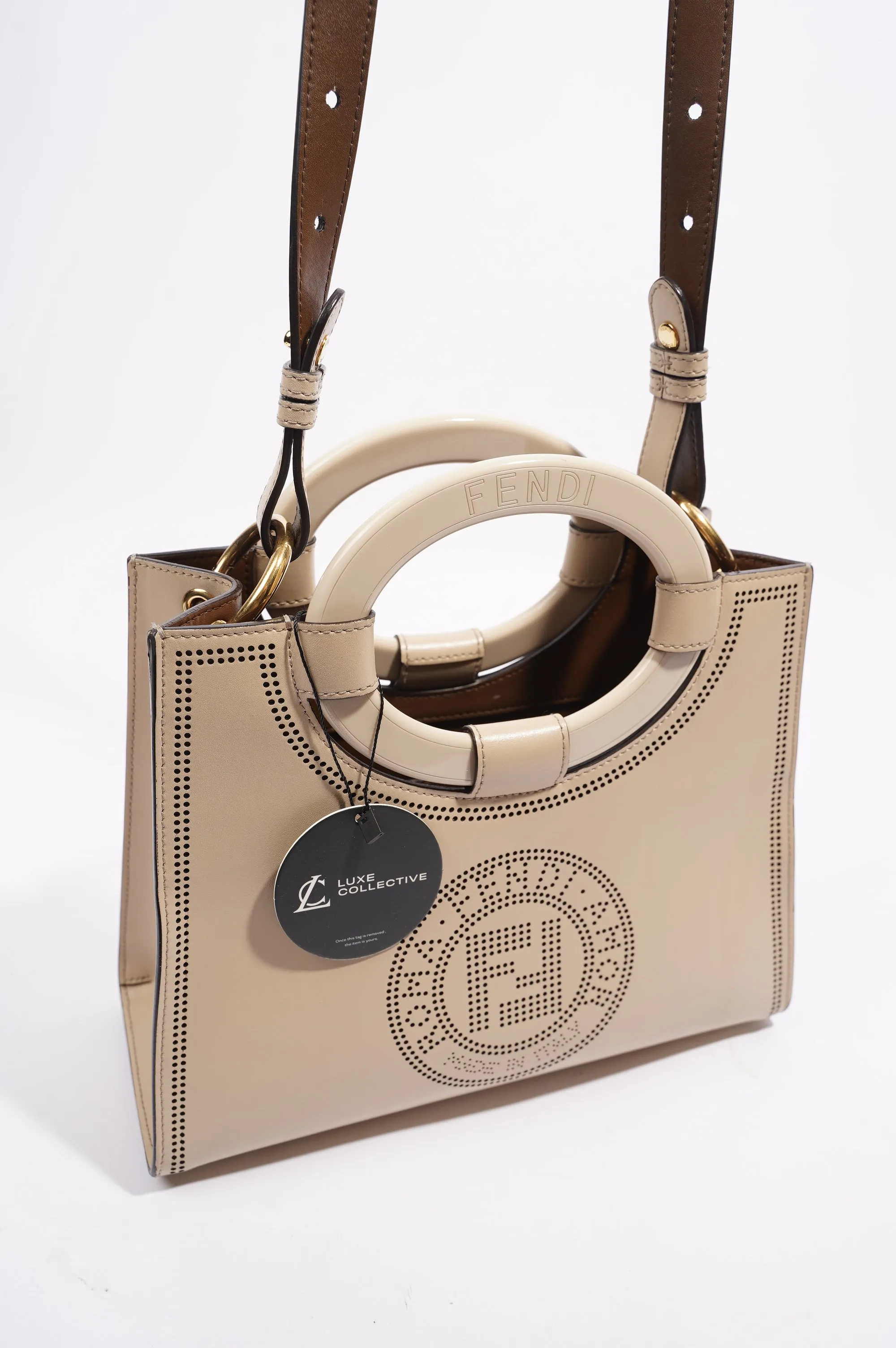 Fendi Runway Shopping Bag Cream Leather