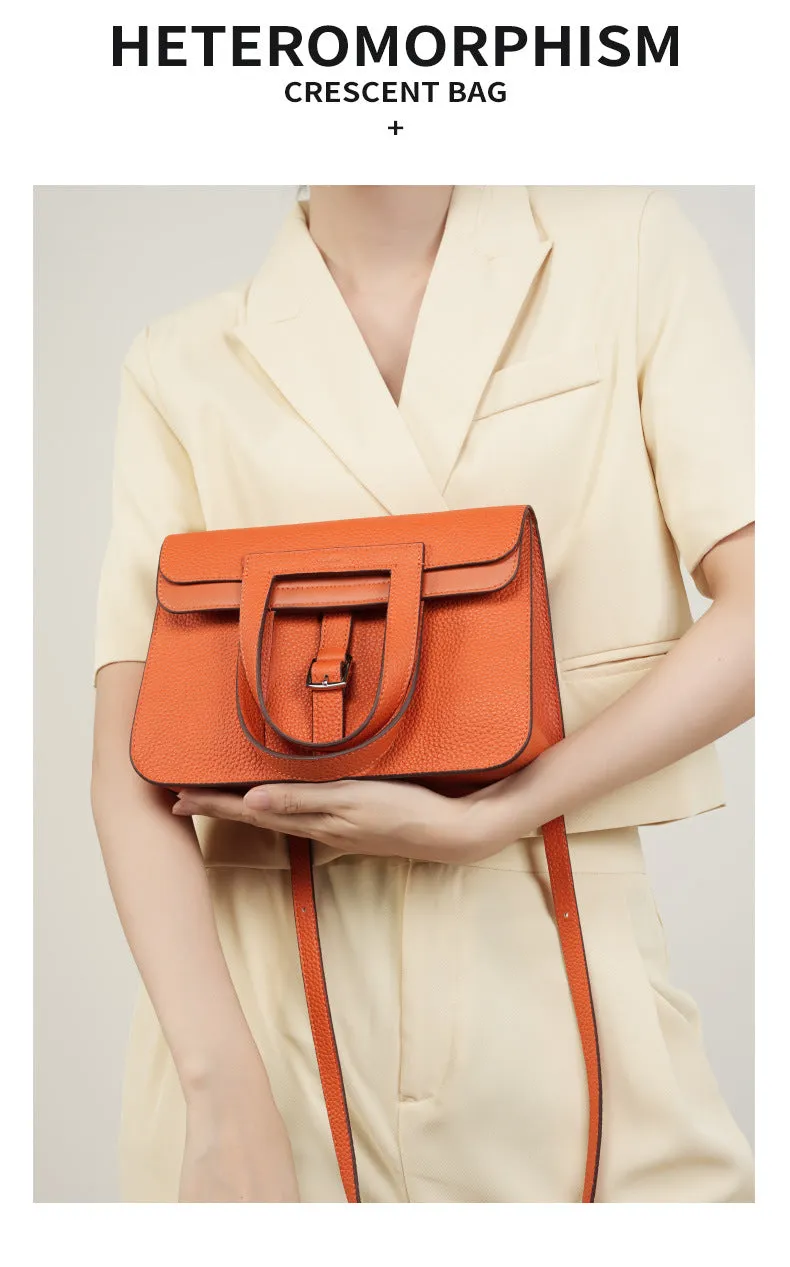 Halzan 25 cowhide crossbody handbag 2778 orange