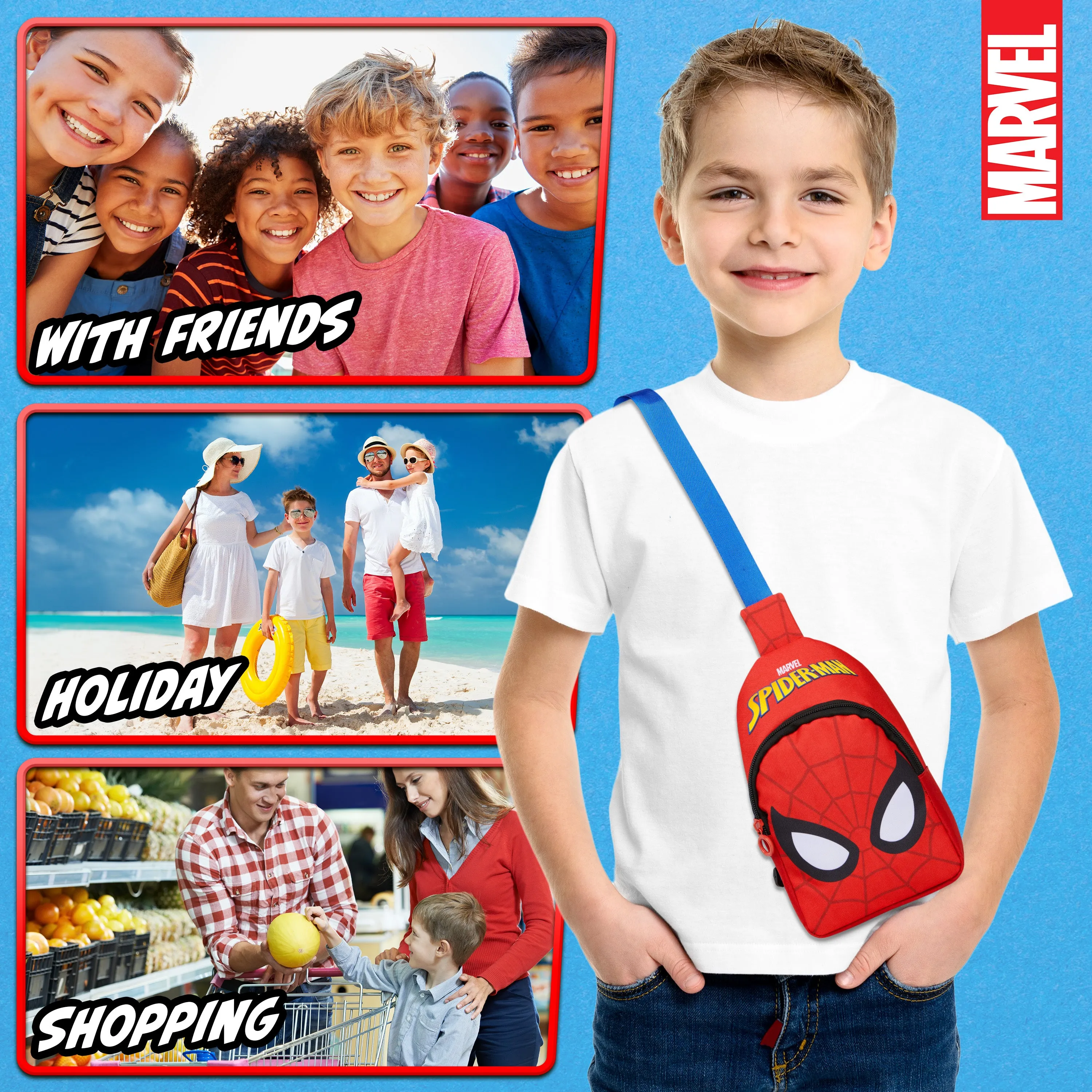 Marvel Spiderman Boys Crossbody Bag with Adjustable Strap