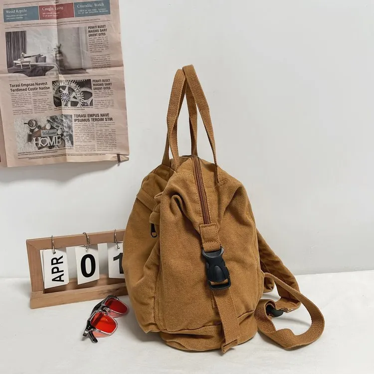 Minimalist Canvas Backpack Vintage School Backpack