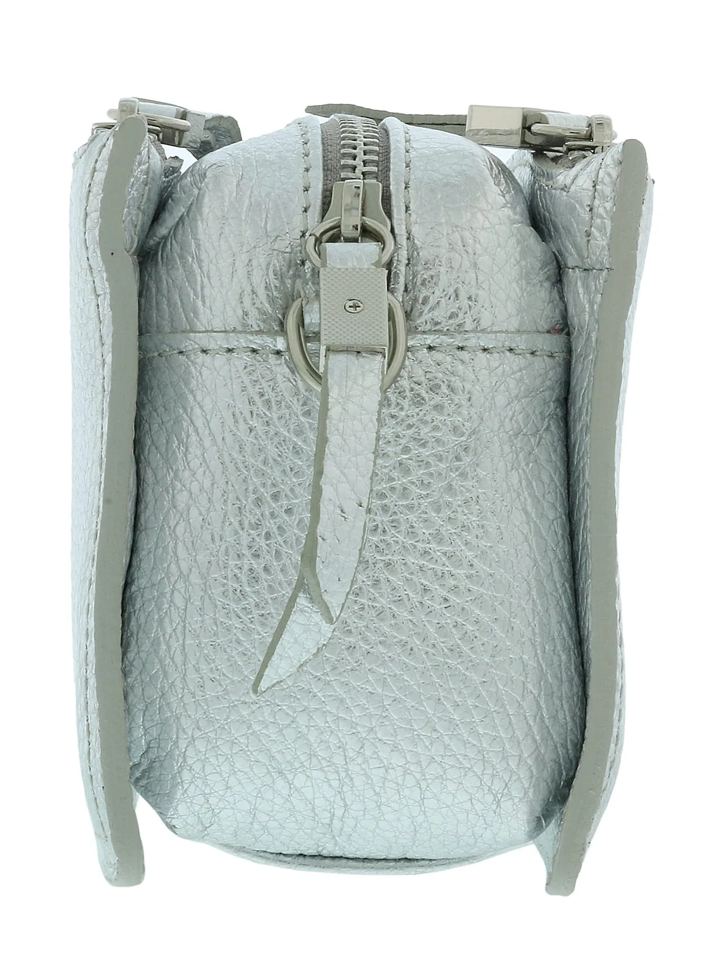 Pierre Cardin Silver Leather Small Structured Square Crossbody Bag