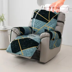 Quilted Recliner Water Repellent & Waterproof Cover for Small / Large - Multicolor Abstract Geometry
