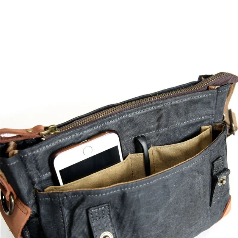 Small Waxed Canvas Crossbody Bag