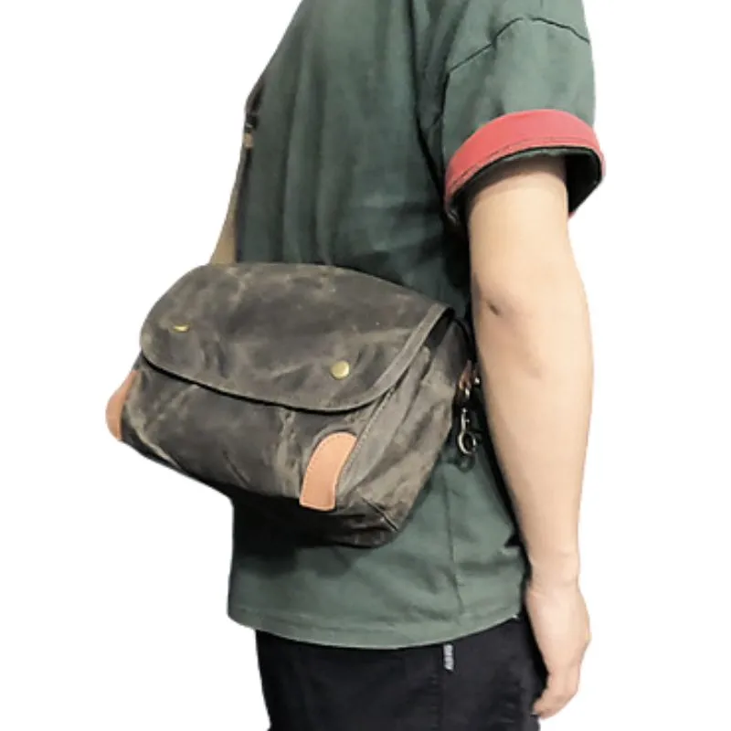 Small Waxed Canvas Crossbody Bag