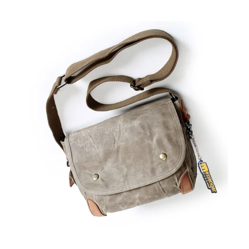 Small Waxed Canvas Crossbody Bag