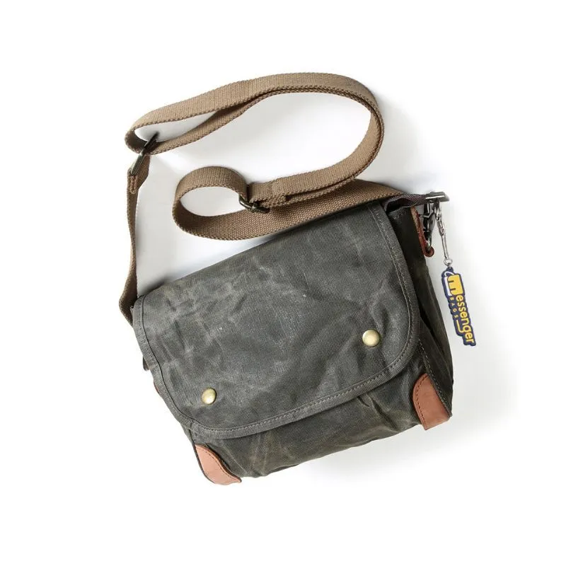 Small Waxed Canvas Crossbody Bag