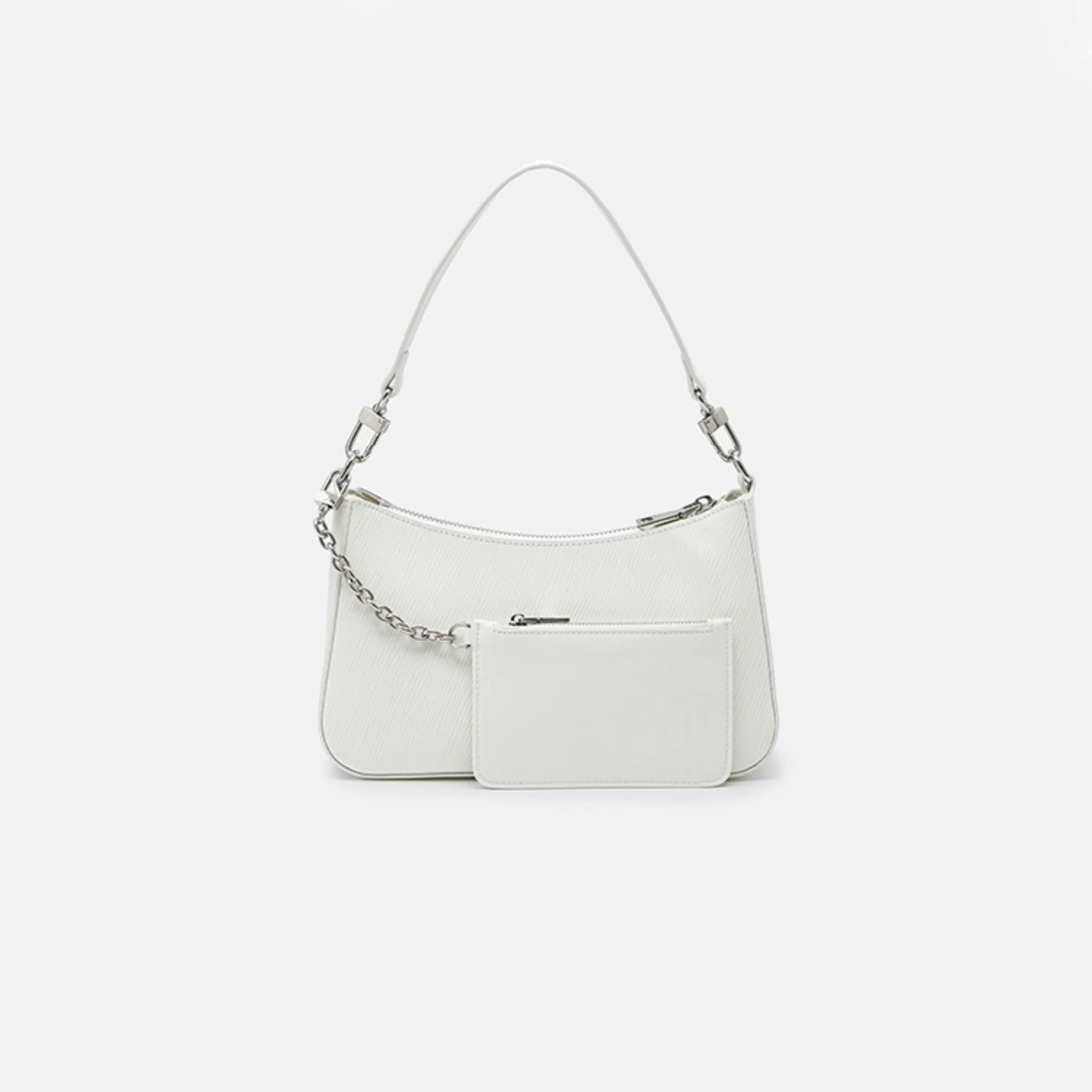 Stylish White Leather Shoulder Bag Genuine Leather Handbags For Ladies