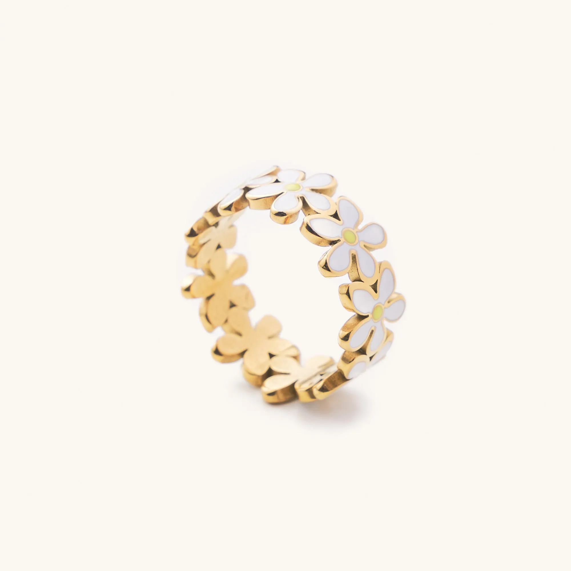 White Daisy Ring- Waterproof