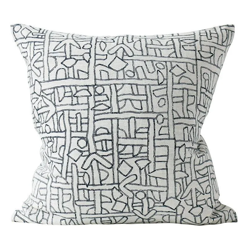 Zaire Indian Teal Linen Cushion -50 x 50cm