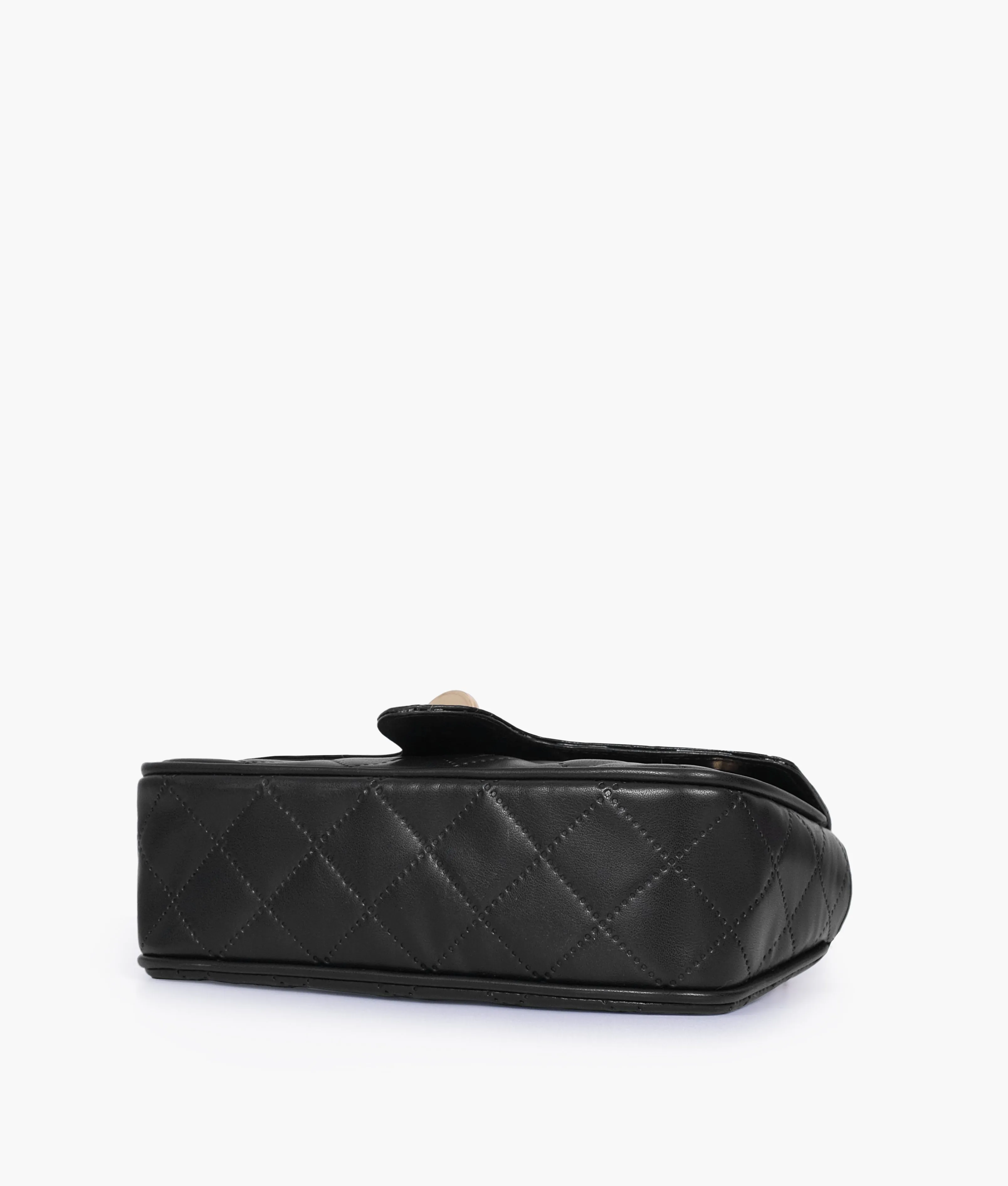 Zenvy Black Quilted Chain Shoulder Bag